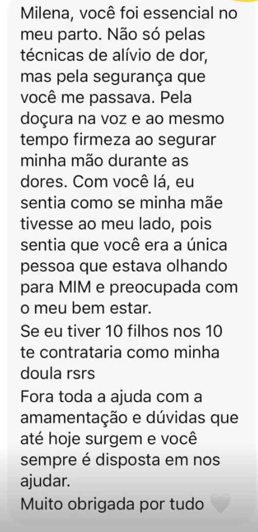 depoimento sobre doulagem